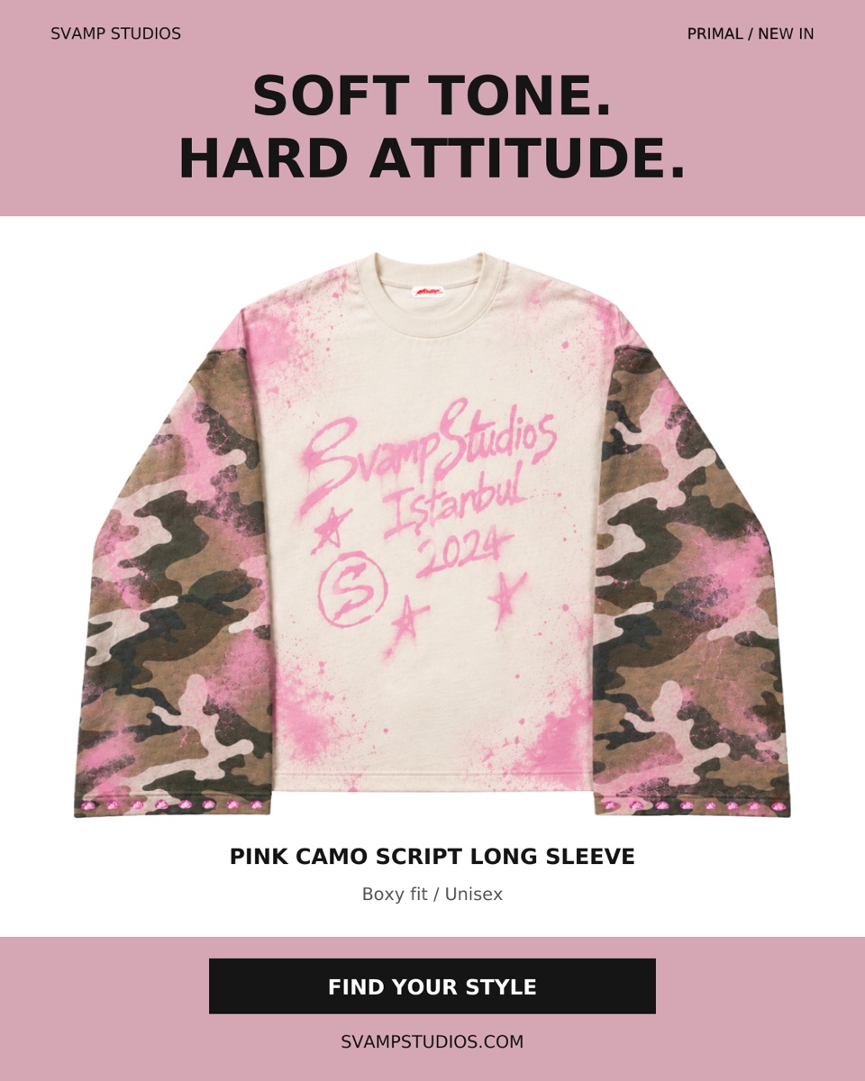 Pink Camo koleksiyonu için hazırlanmış Svamp Studios reklam kreatifi
